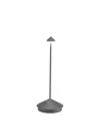 Zafferano, Pina, Wiederaufladbare und Kabellose Tischlampe mit Touch Control, Geeignet für den Innen- und Außenbereich, Dimmer, 2200-3000 K, Höhe 29 cm, Farbe Dunkelgrau