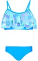 Aquarti Mädchen Bikini Set Bustier Bikinislip Zweiteiliger Badeanzug, Farbe: 030G mit Rüschen/Meerjungfrau Blau/Grün/Violett, Größe: 116