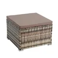 Rattanhocker Gartenhocker Hocker XXL Stuhl Polyrattan Sitzhocker Beige-Braun