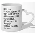 22Feels Tasse Papa Geschenk Vatertag von Tochter Vater Geburtstag Kaffeetasse Mann, Keramik, Made In Germany, Spülmaschinenfest, Herzhenkel weiß