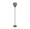 EGLO Stehlampe CARLTON 1 Stehlampe, IP20, E27, Stahl, Vintage, Wohnzimmerlampe, Lampe, Ein-/Ausschalter, ohne Leuchtmittel, Vintage Stehleuchte, Retro, aus Metall in Schwarz und Kupfer, E27