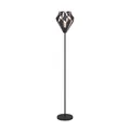EGLO Stehlampe Carlton 1, 1 flammige Vintage Stehleuchte, Retro Standleuchte aus Metall in Schwarz und Kupfer, E27 Fassung