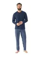 Mey Nachtwäsche Serie Straight Herren Schlafanzüge lang Yacht Blue L(L)