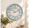 K&L Wall Art Wanduhr Industrielle Holzuhr Vintage Wanduhren Metall Optik (ohne Tickgeräusche)