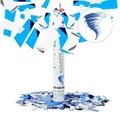 Relaxdays Party Popper 40 cm blau-silber Hellblau,Silber
