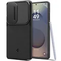 Spigen Optik Armor für Samsung Galaxy S25 Ultra Hülle mit [Objektivschutz], [Air Cushion Tech] und Anti-Rutsch Design –Schwarz