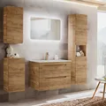 Badezimmer Komplettset LUTON-56-CRAFT in Wotan Eiche Nb. B/H/T ca. 180/200/46 cm