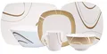 100% Melamin-Geschirr Cappuccino elfenbeinweiss/braun eckig, 6-teilig für 1 Pers / 10-teilig für 2 Pers / 18-teilig für 4 Pers / 26-teilig für 6 Pers, Camping-Geschirr Tafel-Service PicknikTrekking