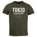 Neverless Print-Shirt Herren T-Shirt Frontprint Tokyo Japan Japanische Schriftzeichen mit Print grün XXL