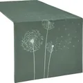 Erwin Müller Tischläufer Pusteblume Salbei-weiß Größe 40x170 cm