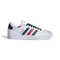 Adidas Herren VL Court Shoes, Cloud White/Navy Blue/Better Scarlet, 42 2/3 EU