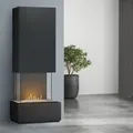 muenkel design Prato [moderner Design Ethanolkamin]: Galaxy (Schiefer dunkelgrau) - safety burner 450 - schwarz-grau