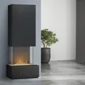 muenkel design Prato [moderner Design Ethanolkamin]: Galaxy (Schiefer dunkelgrau) - safety burner 450 - schwarz-grau