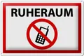 Blechschild Hinweis 30x20 cm Ruheraum Handy verboten Metall Deko Schild tin sign