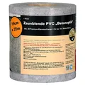NOOR Sichtschutzstreifen PVC BLICKDICHT für Doppelstabmattenzaun - Zaunsichtschutz Rolle beton 0,19x35 m - blickdichter Wind- & Sichtschutz - Zaunblende 630 g/m² inkl. 28 Klemmschienen