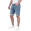 FALKENSTEJN Mads Klassische Herren Jeansshorts - Comfort Fit mit Rollkanten Denim Casual Jeans Shorts (DE/NL/SE/PL, Alphanumerisch, S, Regular, Regular, Salty Bleach)
