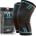 AGILE NOW Kniebandage Hochwertige Kniebandage Herren & Damen (Paar) (Elastische Kniestütze für Sport & Fitness, Knie Bandage Paar, Blau XXL), Atmungsaktiv & Rutschfest, Kniebandagen (Paar) blau XXL