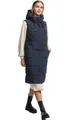 MARIKOO Damen Winterweste (XS-3XL) - Steppweste, lang, teils mit Magnetverschluss, verstellbare Kapuze, Warme Weste Frauen - N018 (XS, Navy)