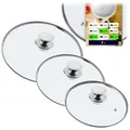 KADAX Topfdeckel "Salerno", hitzebeständiger Deckel-set aus Glas mit griff, drei Größen (22+26+30 cm)
