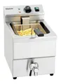 Bartscher Fritteuse Imbiss I – Elektro-Tischgerät mit 8 l Beckenvolumen, Kaltzone, Fettablasshahn, GN-Edelstahl, für Gastronomie, silbergrau