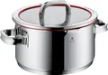 WMF Fleischtopf Function 4, Cromargan® Edelstahl Rostfrei 18/10 (2-tlg), wärmereduzierende Griffe, mit 4 Abgießfunktionen, Innenskalierung