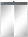 Spiegelschrank "Avena", Badezimmerschrank wahlweise mit LED-Beleuchtung - (B/T/H) 60/17/77 cm, grau matt/grau Hochglanz B/H/T: 60 cm x 77 cm x 17 cm