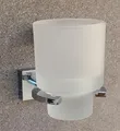OBI Vallona Zahnbecher mit Halterung Messing Verchromt Becher Hochwertig