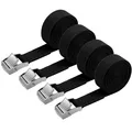 URAQT Spanngurt Befestigungsgurt, 4 2 m x 20 mm, 4 Stück Schwarz 2 m x 20 mm