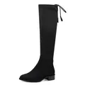 MARCO TOZZI Damen Hohe Stiefel mit Absatz Kniehoch Spitz, Schwarz (Black), 38 EU
