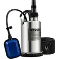 VEVOR Schmutzwasserpumpe 550W Tauchpumpe 230V Gartenpumpe Durchfluss 9500L/h Schmutzwassertauchpumpe IPX8 Auslass zuschneidbar zum Pumpen von Wasse...