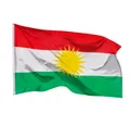PHENO FLAGS Flagge Kurdistan Flagge - Kurdistanfahne 90 x 150 cm, Strapazierfähige Fahne für Fahnenmast, mit 2 Ösen