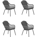 Garden Impressions TRITON 4er-Set Rope Alu Loungesessel Gartenstuhl grau