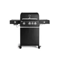 BURNHARD® Gasgrill 3-Brenner, 900°C Infrarot-Keramikbrenner, Longlife Premium-Gussbrenner, Seitenkochfeld, Edelstahl, Piezo-Zündung, Edelstahlrost – FRED Deluxe+