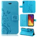 Huawei Y6 2019 Handyhülle Wallet Case Schutz Hülle Blumen Cover Klapptasche Etui