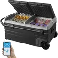 Vevor Autokühlschrank, 12-volt-autokühlschrank,tragbarer 95-liter-gefrierschrank Mit Zwei Zonen Und Rädern Und Griff, -20 °c Bis 20 °c, 12/24 V Gleichstrom Und 100–240 V Wechselstrom, Kompressorkühler