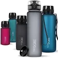 720°DGREE Trinkflasche 1l Sport “uberBottle“ softTouch +Sieb - BPA-Frei - Wasserflasche für Uni, Arbeit, Fitness, Fahrrad, Outdoor, Job - Sportflasche aus Tritan - Leicht, Stoßfest, Wiederverwendbar