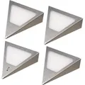 kalb Dreieck LED Unterbauleuchten Mit Sensor Dimmbar Warmweiß Edelstahl Gebürstet Anschlussfertiges 4er Set