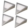 kalb | LED Unterbauleuchten Dreieck mit Sensor - Dimmer Einbaustrahler Einbauspot Edelstahl gebürstet, Auswahl:4er Set warmweiss
