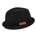 CHILLOUTS Tocoa Hat - Pork Pie Hut Herren/Damen, 100% Polyester, Unisex Sommer Trendhut, Crushable, Adjustable, schwarz, L-XL