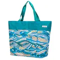 anndora XXL Shopper OCEAN - Strandtasche 40 Liter Schultertasche Einkaufstasche türkis gemustert