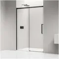 Bernstein Duschwand DX906 FLEX 140 cm Schwarz, ESG Sicherheitsglas 8mm, Nischendusche Schiebetür 140cm Soft-Close 8mm Nano Schwarz matt 140 cm x 195 cm