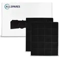 AllSpares Aktivkohlefilter (x2) für Dunstabzugshauben geeignet für Airforce - Silber/Schwarz