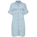 Vero Moda Blusenkleid Jennie (1-tlg) Plain/ohne Details blau M (38)