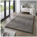 TaraCarpet Langflor-Teppich Venezia Shaggy, rechteckig, Höhe: 35 mm, Hochflor Shaggy Uni Anthrazit Wohnzimmer Schlafzimmer 300x400 cm grau rechteckig | 300 cm x 400 cm x 35 mm