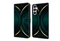 CLM-Tech Handytasche für Samsung Galaxy A56 5G Hülle aus PU-Leder Klapphülle (goldener Rand Kontur, Handyhülle mit Standfunktion - Wallet Flip Case inklusive Kartenfächer), Cover mit Magnetverschluss Samsung Galaxy A56 5G Schutzhülle