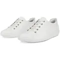 Ecco Soft 2.0 Sneaker, Freizeitschuh, Halbschuh, Schnürschuh mit Retro-Shilouette silberfarben|weiß 35 EU
