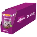 Whiskas Adult 28x85g Feuchtfutter Vollnahrung für Katzen Hähnchenstücken Gelee