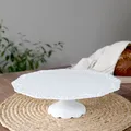 Tortenplatte Kuchenplatte weiß mit Fuß Shabby Chic Antique 63138 01