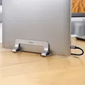 Vertikaler Ständer für MacBook, Laptop und Tablet, Aluminium, Silber