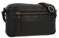 Gusti Umhängetasche Leder - Dominic Damen Handtasche Schultertasche Partytasche Festivaltasche Ledertasche Vintage Schwarz Leder